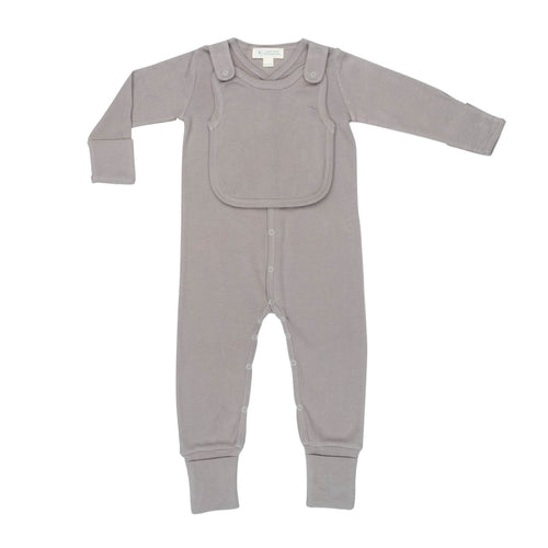 Organic Cotton Convertible Baby Pajamas with Attachable Bib