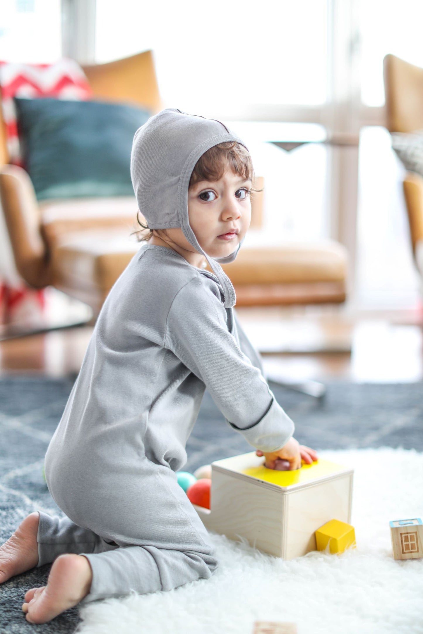 Organic Cotton Convertible Baby Pajamas with Attachable Bib