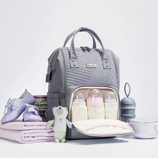 Waterproof Diaper Bag Backpack with USB Port & Stroller Straps | Multi-Compartment Organizer