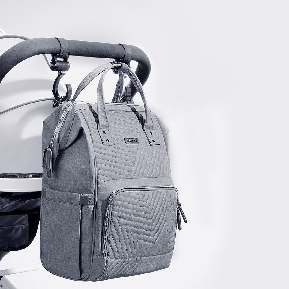 Waterproof Diaper Bag Backpack with USB Port & Stroller Straps | Multi-Compartment Organizer