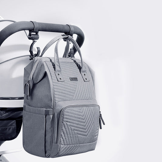 Waterproof Diaper Bag Backpack with USB Port & Stroller Straps | Multi-Compartment Organizer